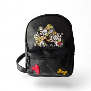 Marc Tetro Dogs Make Everything Better Black Faux Leather Mini Backpack Kids